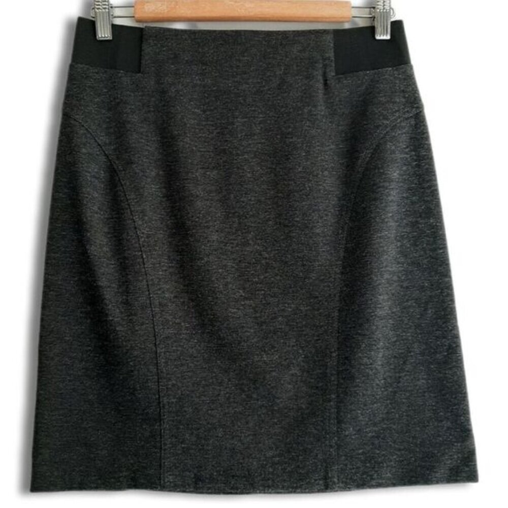MICHAEL KORS Ponte Stretch Pencil Mini Skirt Side Elastic Bandage Gray Sz 4